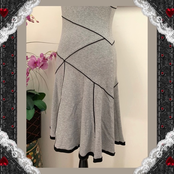 Derek Lam 10 Crosby Gray Ponte Fit & Flare Dress - Picture 6 of 8